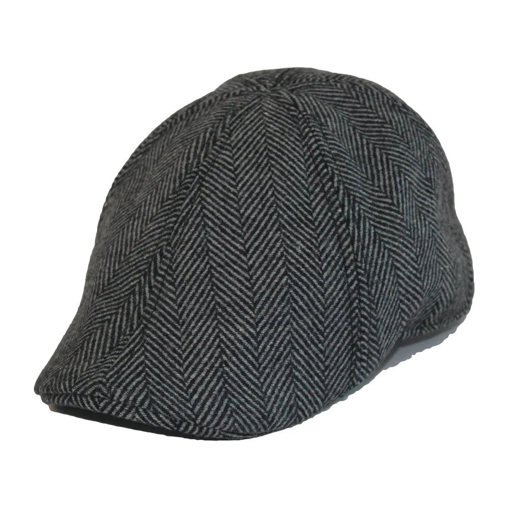 The Donnybrook - Gray Herringbone Cap by Boston Scally Co.