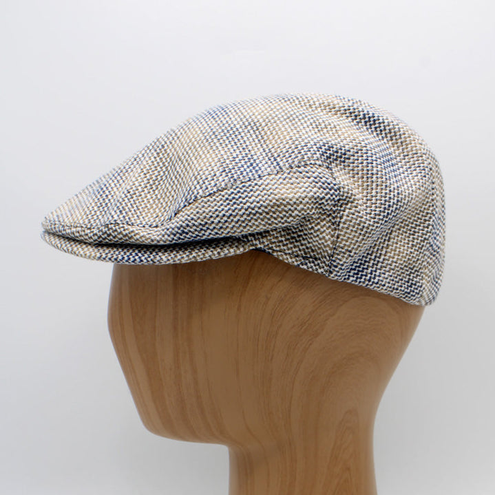 The Fresh Plaid Italian Linen Flat Cap by Hologramme Paris