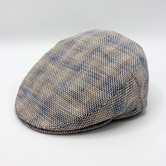 The Fresh Plaid Italian Linen Flat Cap by Hologramme Paris