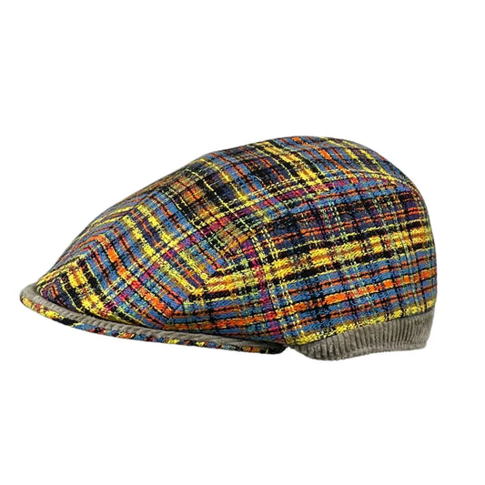 The "Funky Weave" Split Flat Cap by Alfonso D'Este