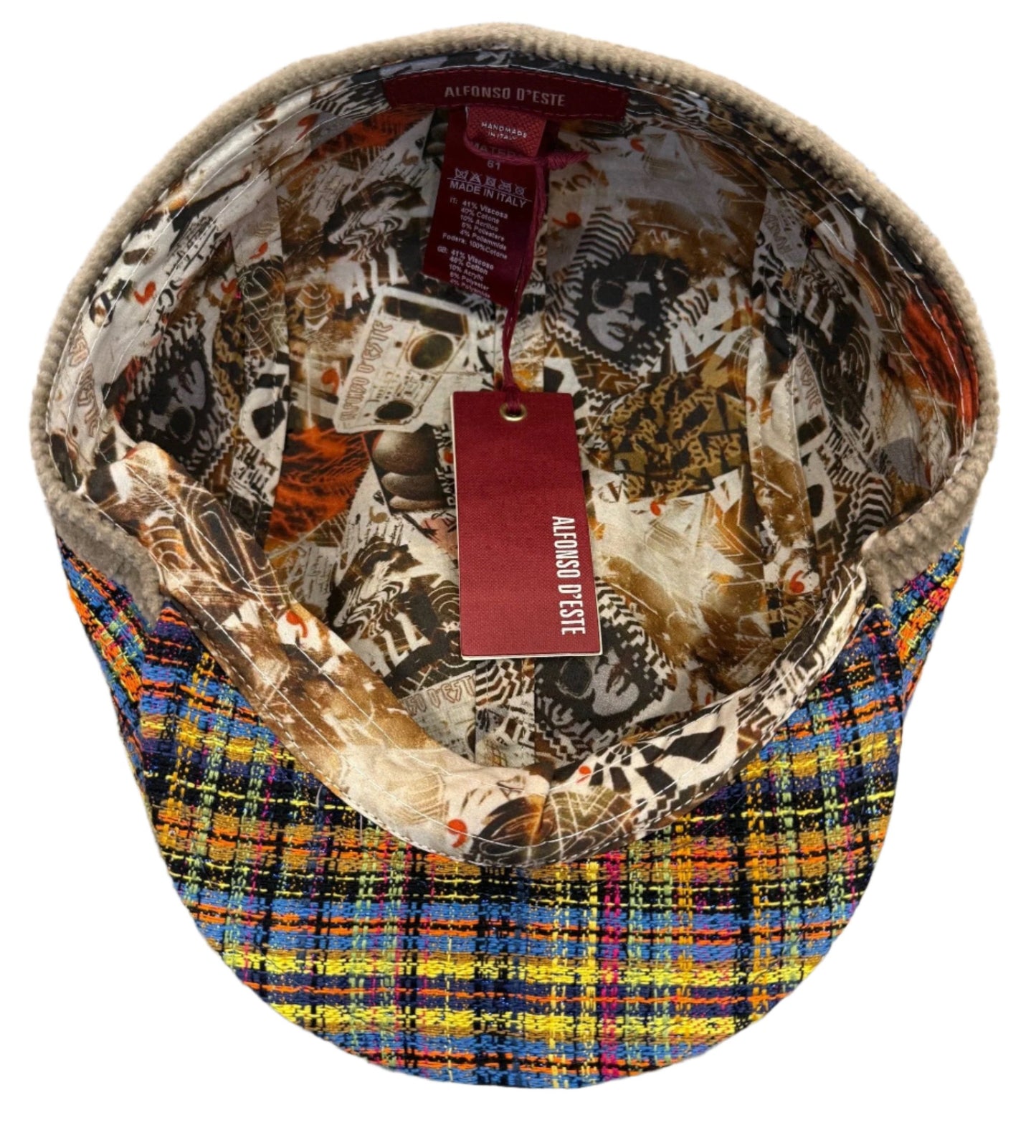 The "Funky Weave" Split Flat Cap by Alfonso D'Este