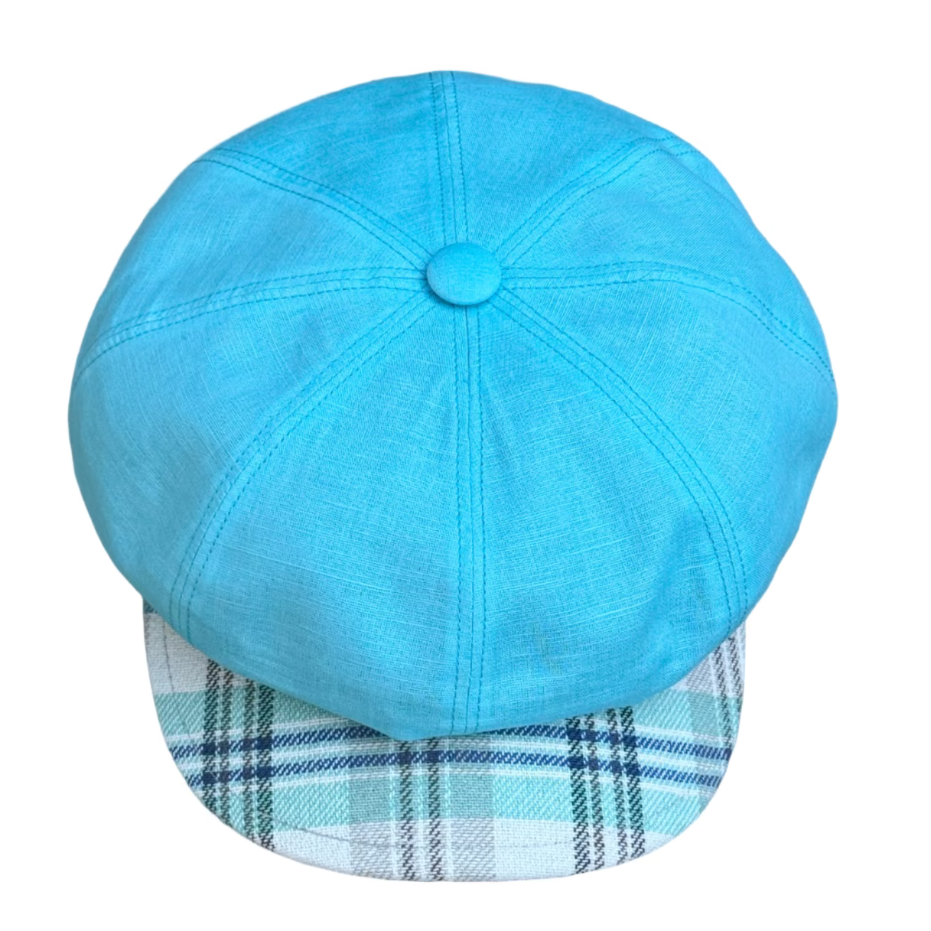 The "Amalfi Ladies Cruiser" Ocean Blue Linen Cap by FunkyBrims