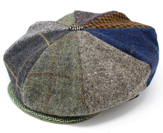 The Eight Piece Patchwork Tweed Cap by Hanna Hats of Donegal