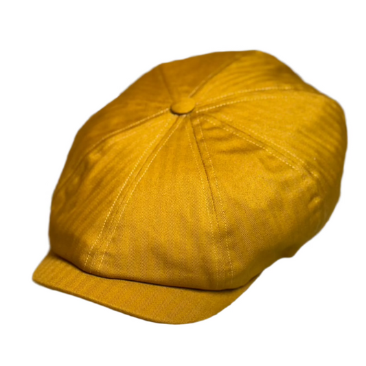 Herringbone Cotton "Brooklyn" Newsboy - Gold by Laird Hatters