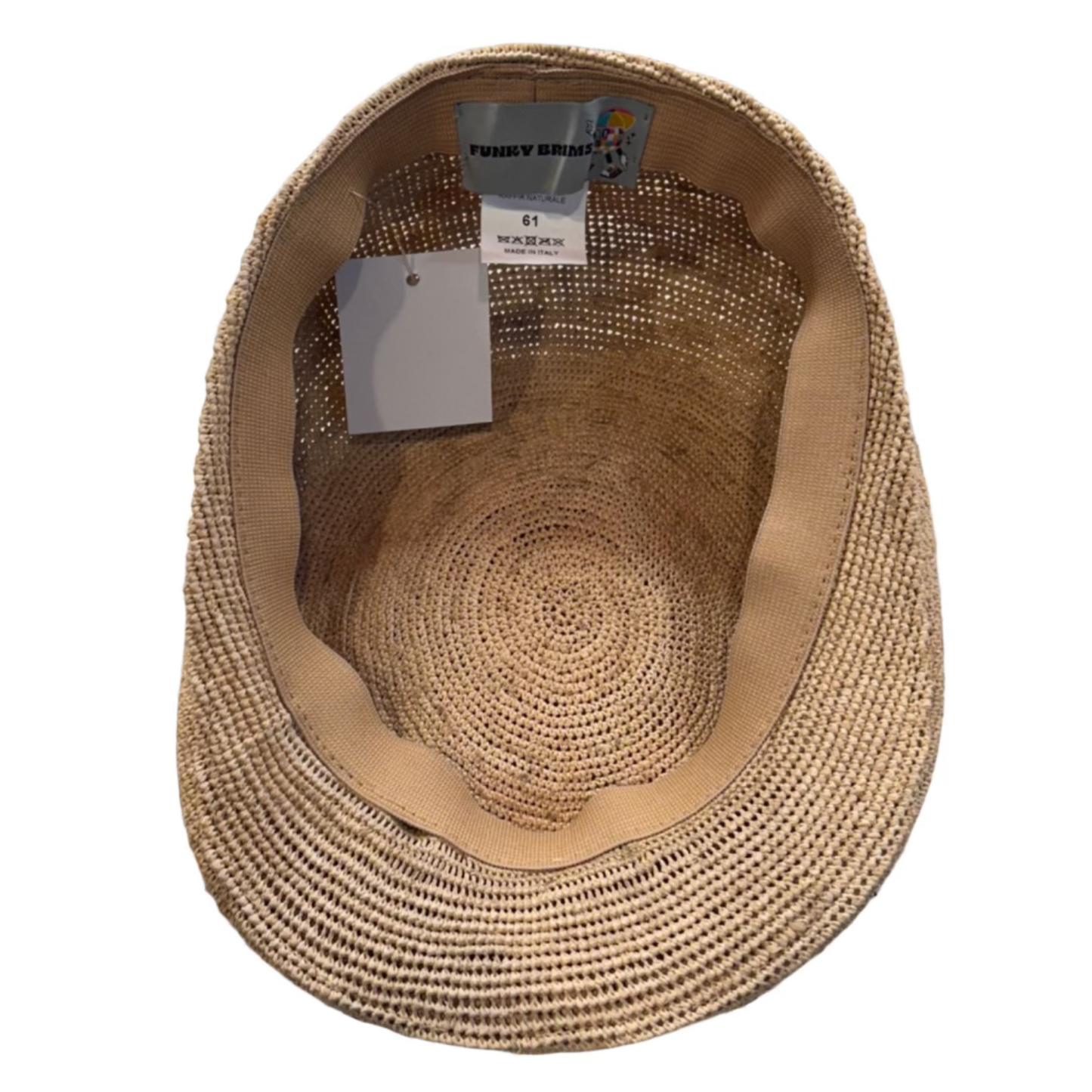 The "Capri Weave" - Sorrento Sand Raffia Straw Flat Cap by FunkyBrims