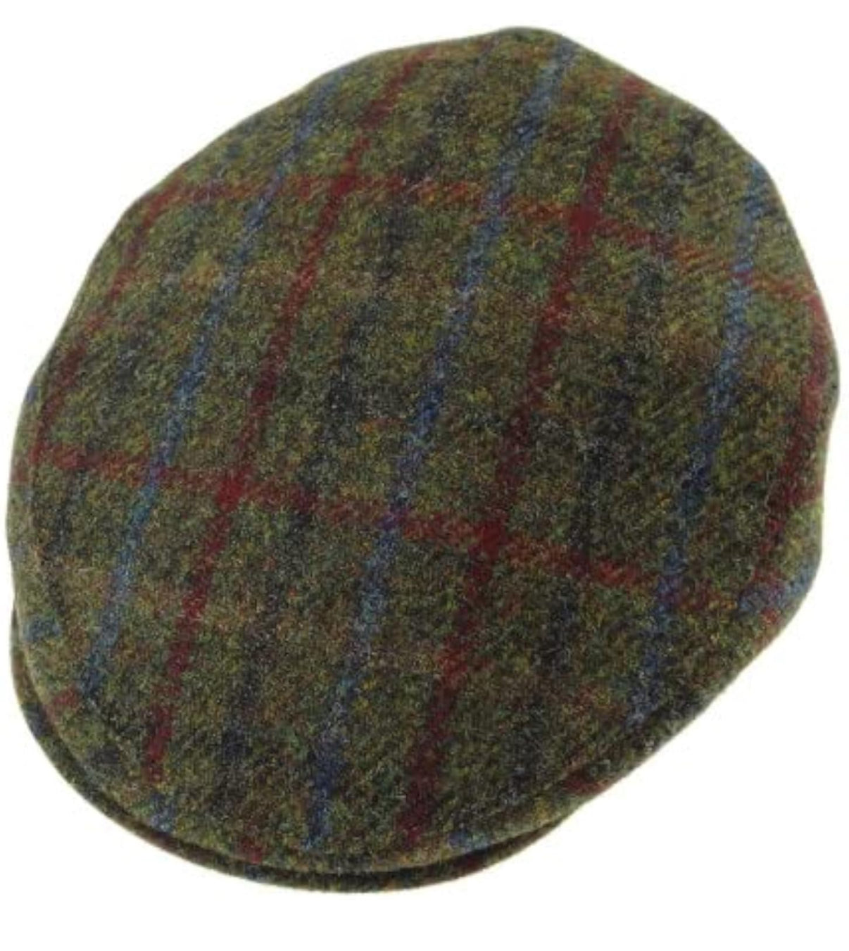 Harris Tweed Flat Cap in Green Check by Glen Appin of Scotland