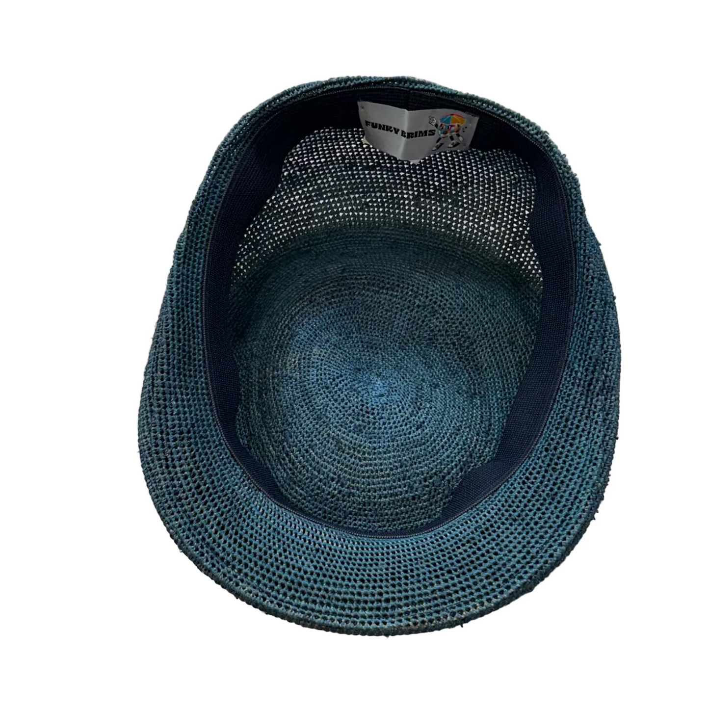 The "Capri Weave" - Ocean Blue Raffia Straw Flat Cap by FunkyBrims