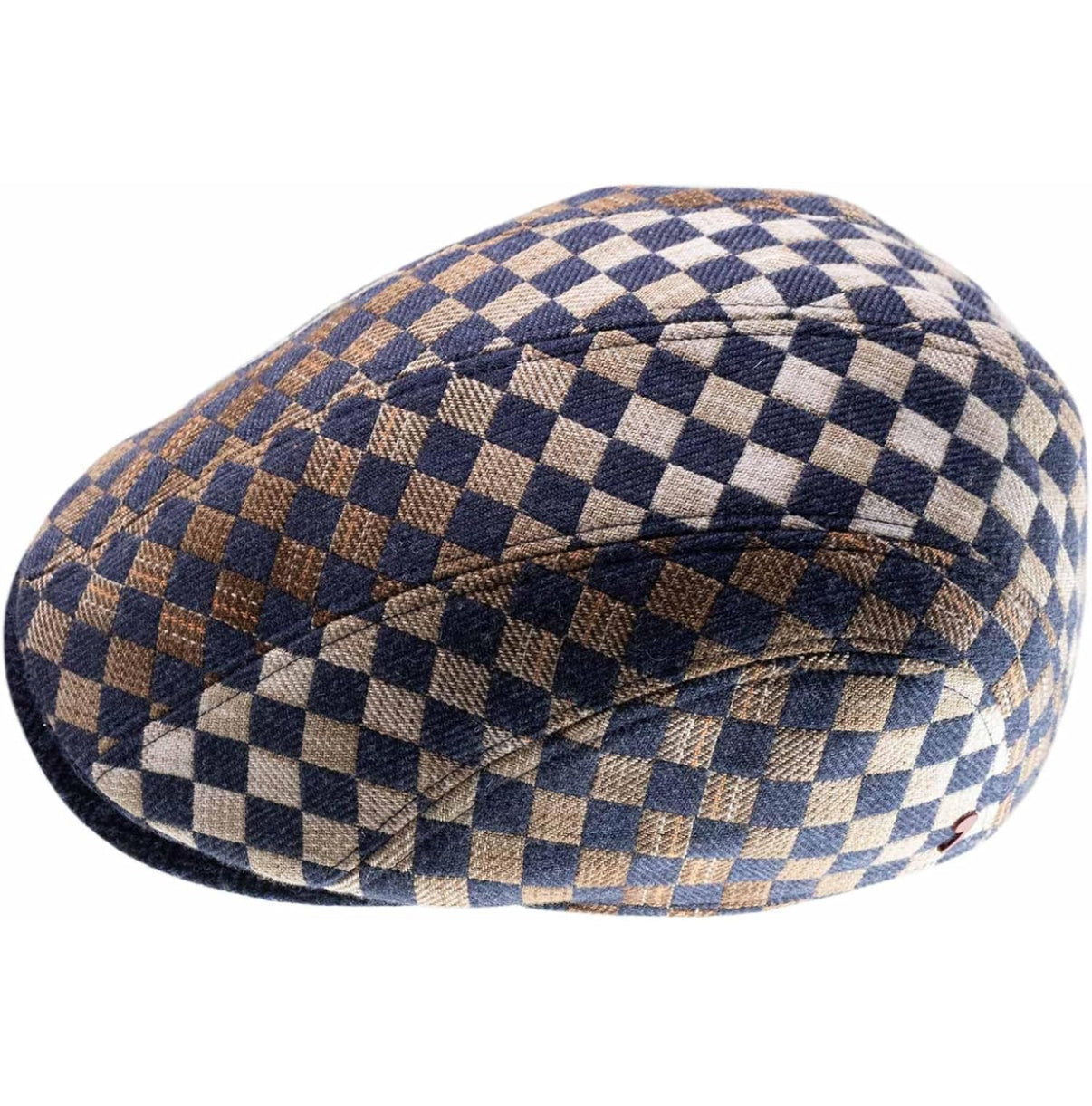 The Blue Checkerboard Flat Cap by Alfonso d'Este