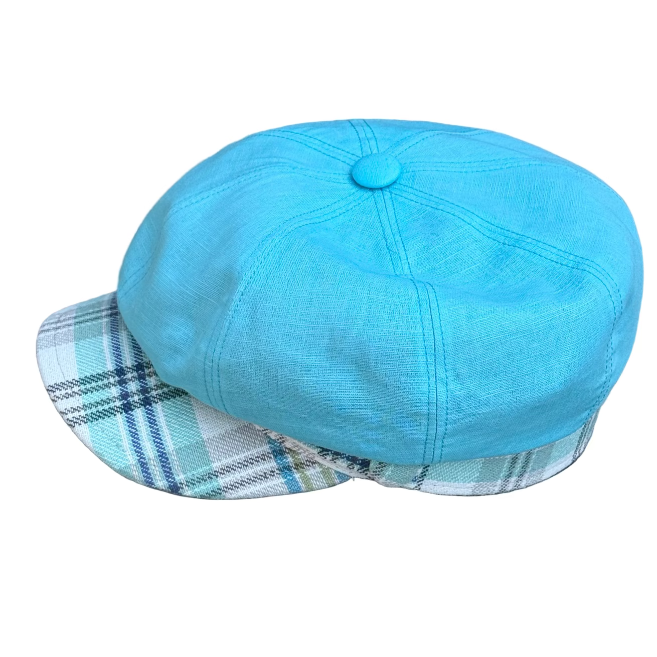 The "Amalfi Ladies Cruiser" Ocean Blue Linen Cap by FunkyBrims