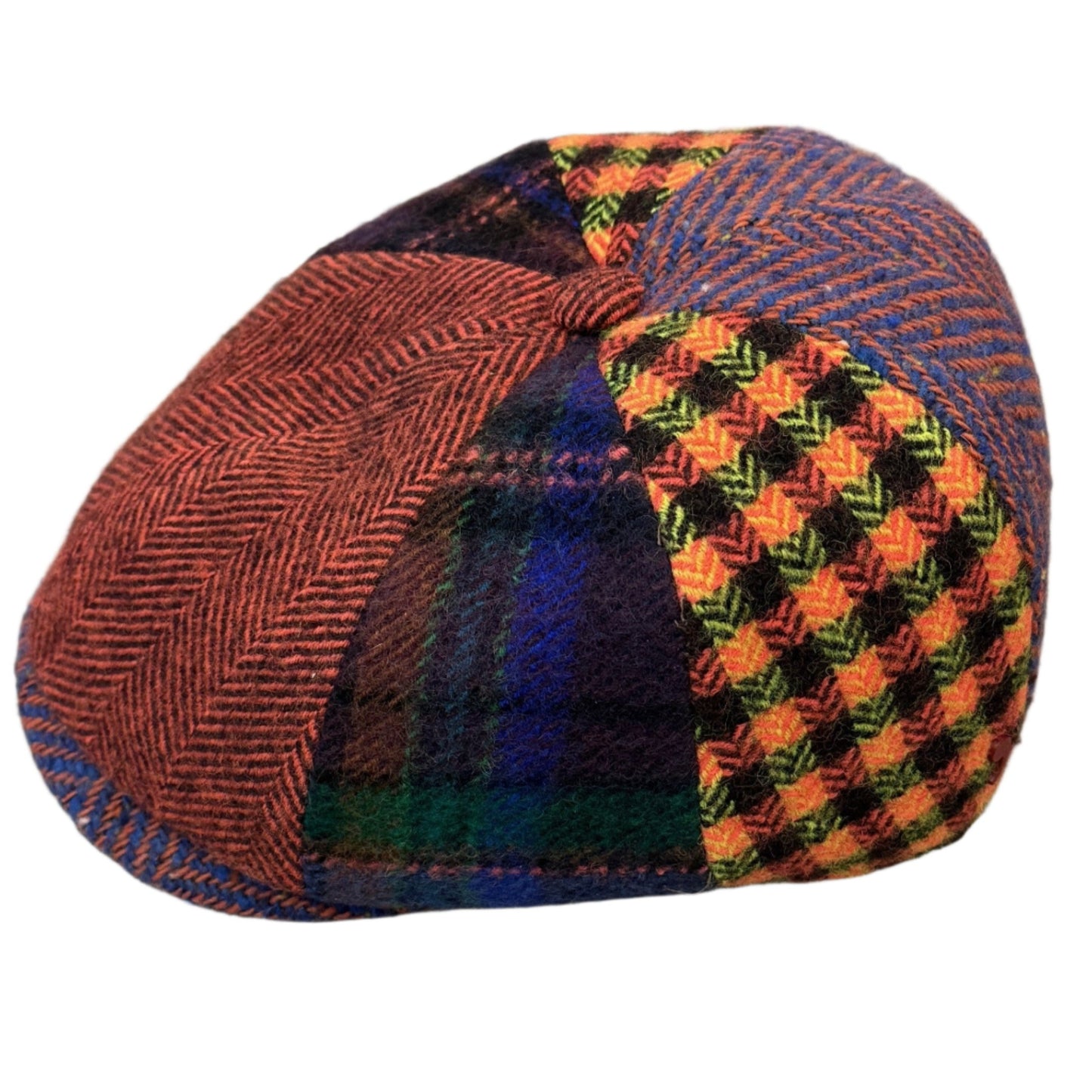 The "Funky Fall Shelby" Patchwork Wool Newsboy Cap by Alfonso D'Este