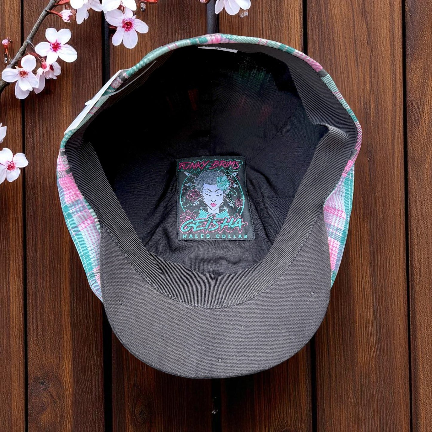 The "Geisha" Flannel Newsboy Hales Speed Shop X FunkyBrims Collab with Cap Pin