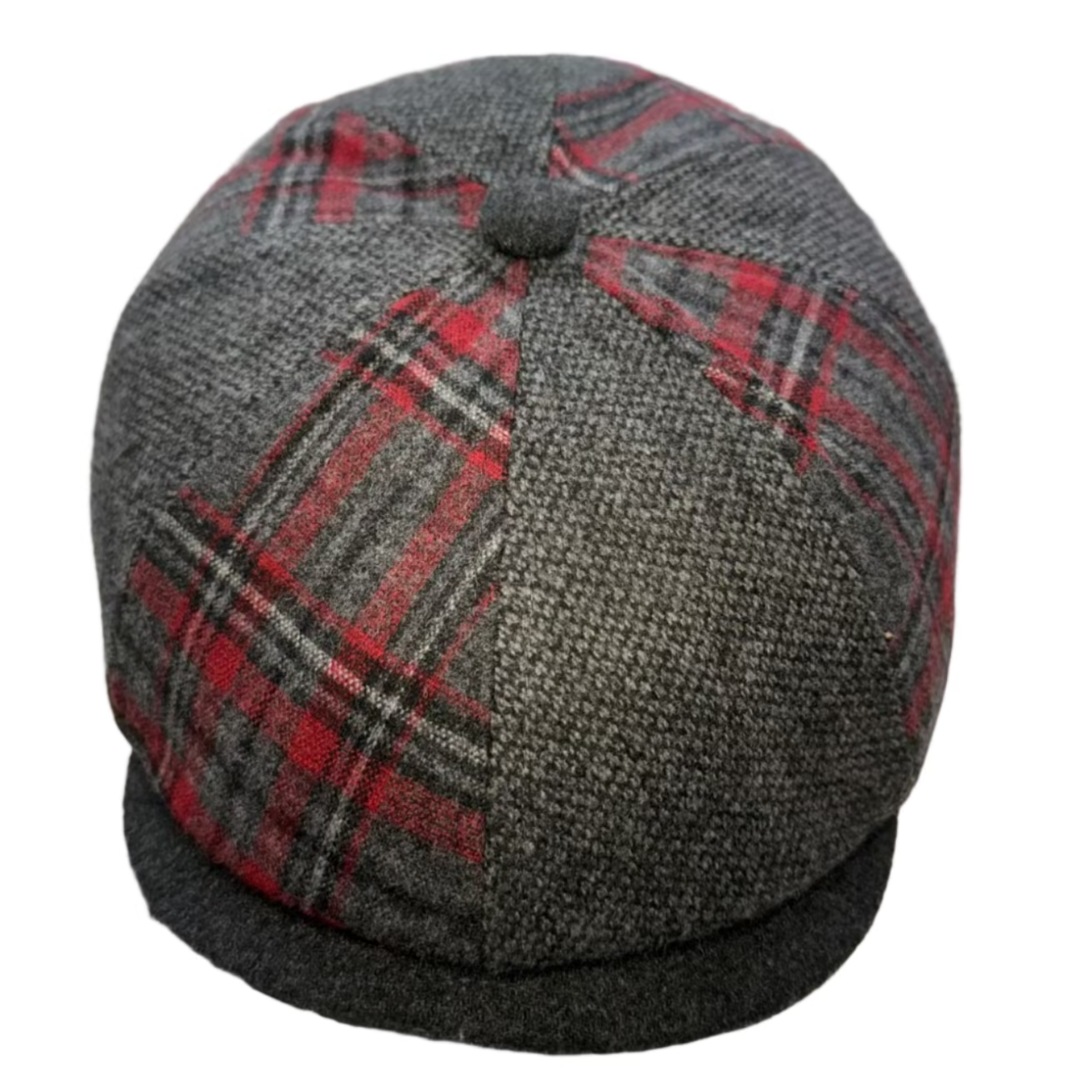 The Masterpiece Collection - Gothic by FunkyBrims Gray and red plaid newsboy.