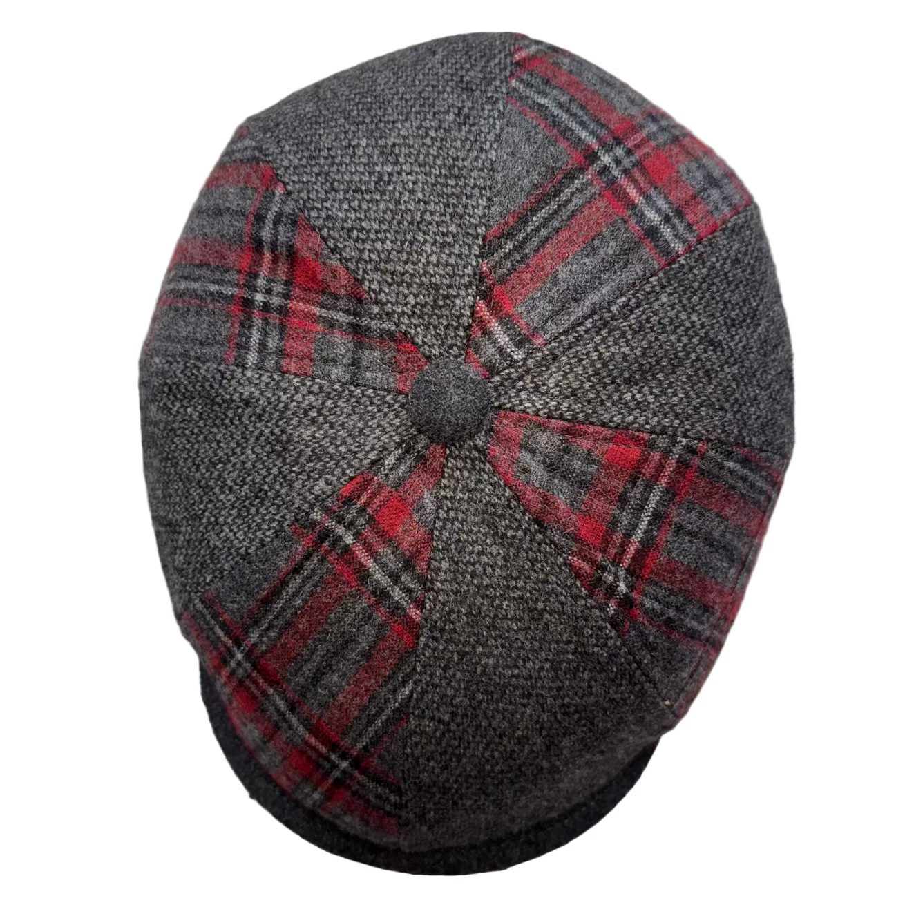 The Masterpiece Collection - Gothic by FunkyBrims Gray and red plaid newsboy.