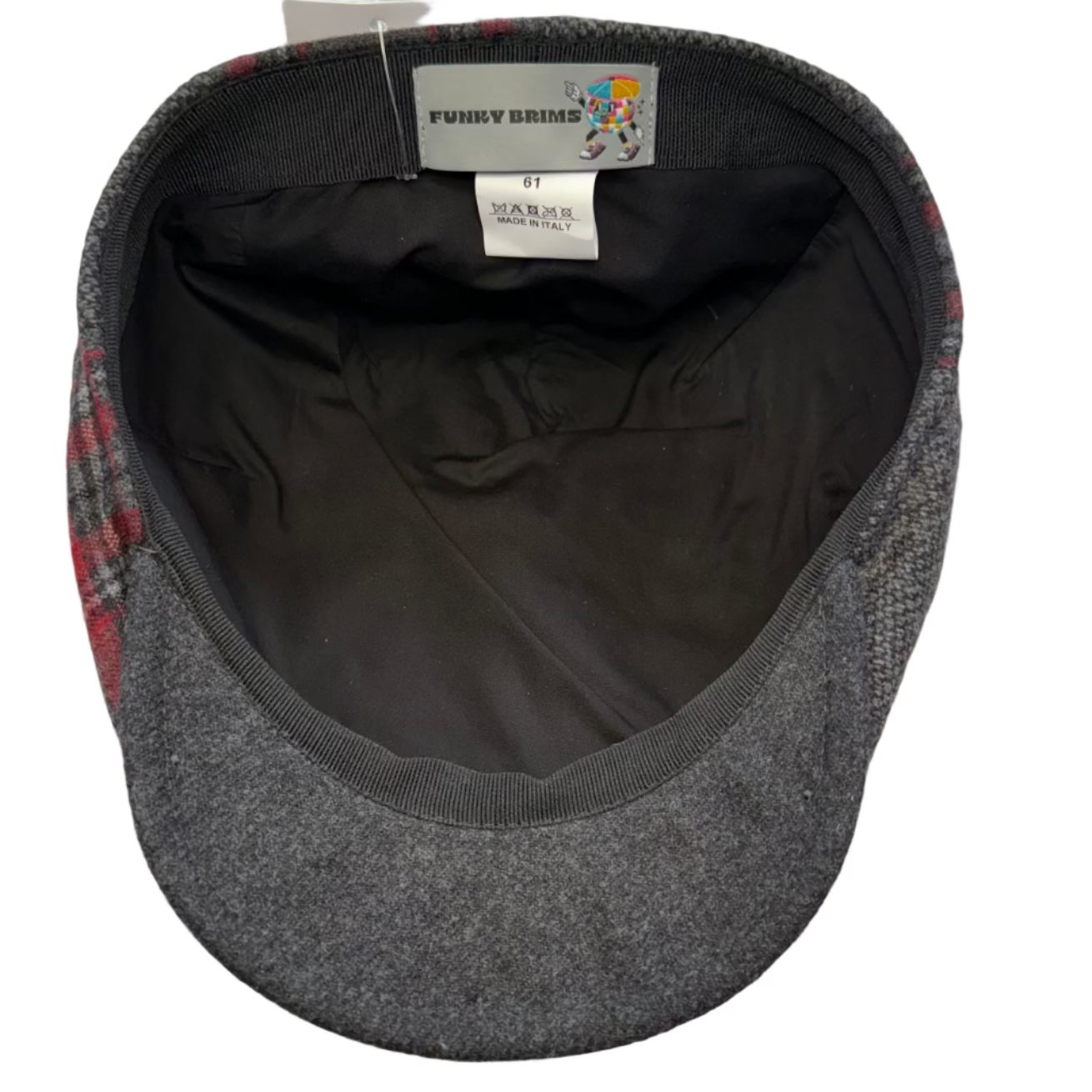 The Masterpiece Collection - Gothic by FunkyBrims Gray and red plaid newsboy.