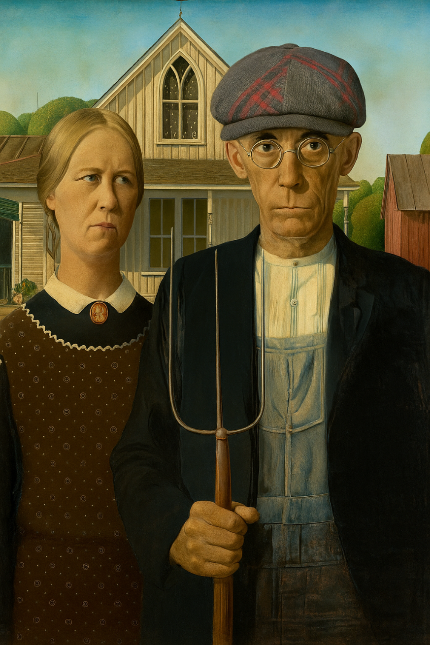 The Masterpiece Collection - Gothic by FunkyBrims Gray and red plaid newsboy.