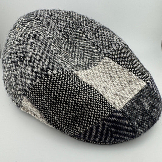 The Light Grays Patchwork Flat Cap by Alfonso D'Este