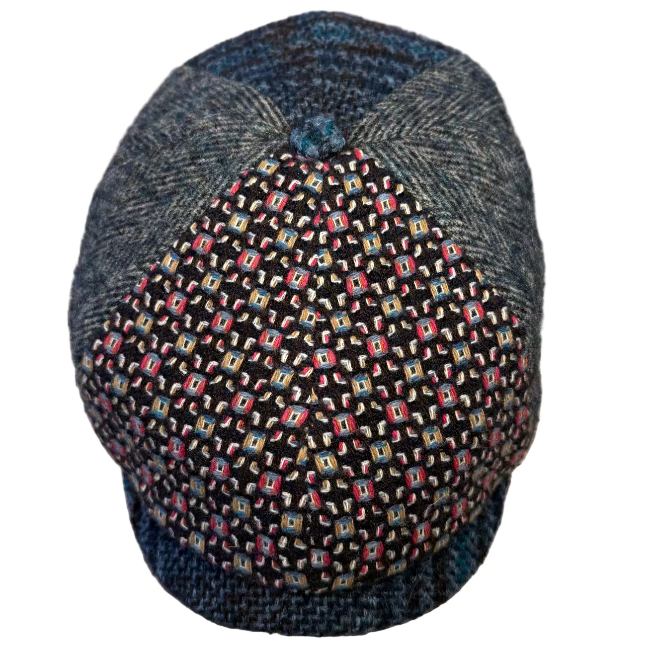 Hemingway Patch Newsboy by Alfonso d'Este x FunkyBrims. Tweed and Herringbone in blues and bold colors.