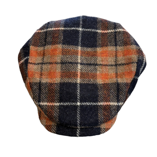 The Lumberjack Sicilian Flat Cap - Orange and Blue Tweed by Laird Hatters