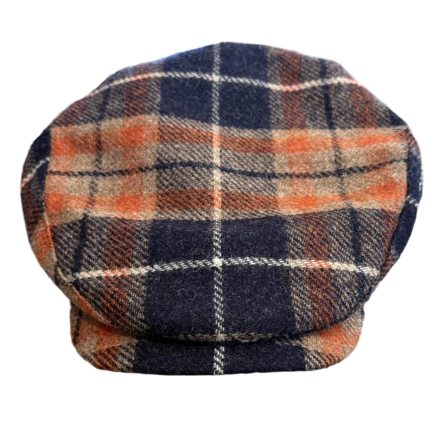 The Lumberjack Sicilian Flat Cap - Orange and Blue Tweed by Laird Hatters