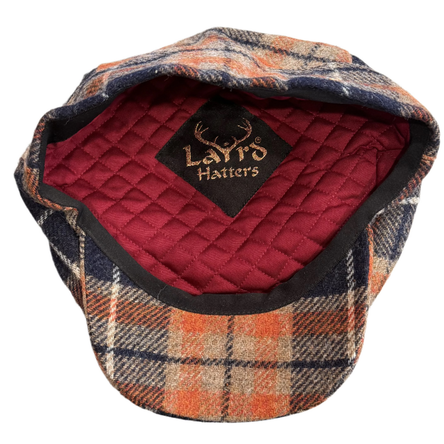 The Lumberjack Sicilian Flat Cap - Orange and Blue Tweed by Laird Hatters