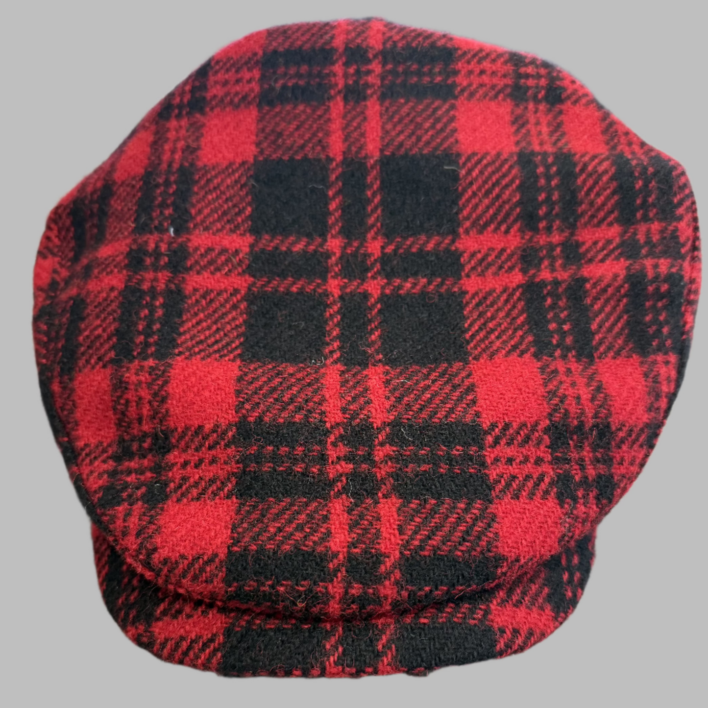 The Lumberjack Sicilian Flat Cap - Red and Black Harris Tweed by Laird Hatters