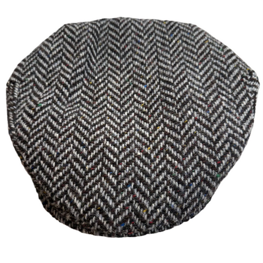 CAP OF THE WEEK! - The Vintage Cap Tweed in Black and Gray Herringbone by Hanna Hats of Donegal