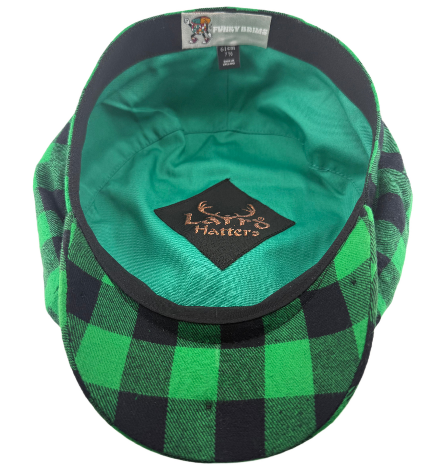 The "Hooligan" - Green Buffalo Plaid Newsboy Cap - Laird Hatters x FunkyBrims