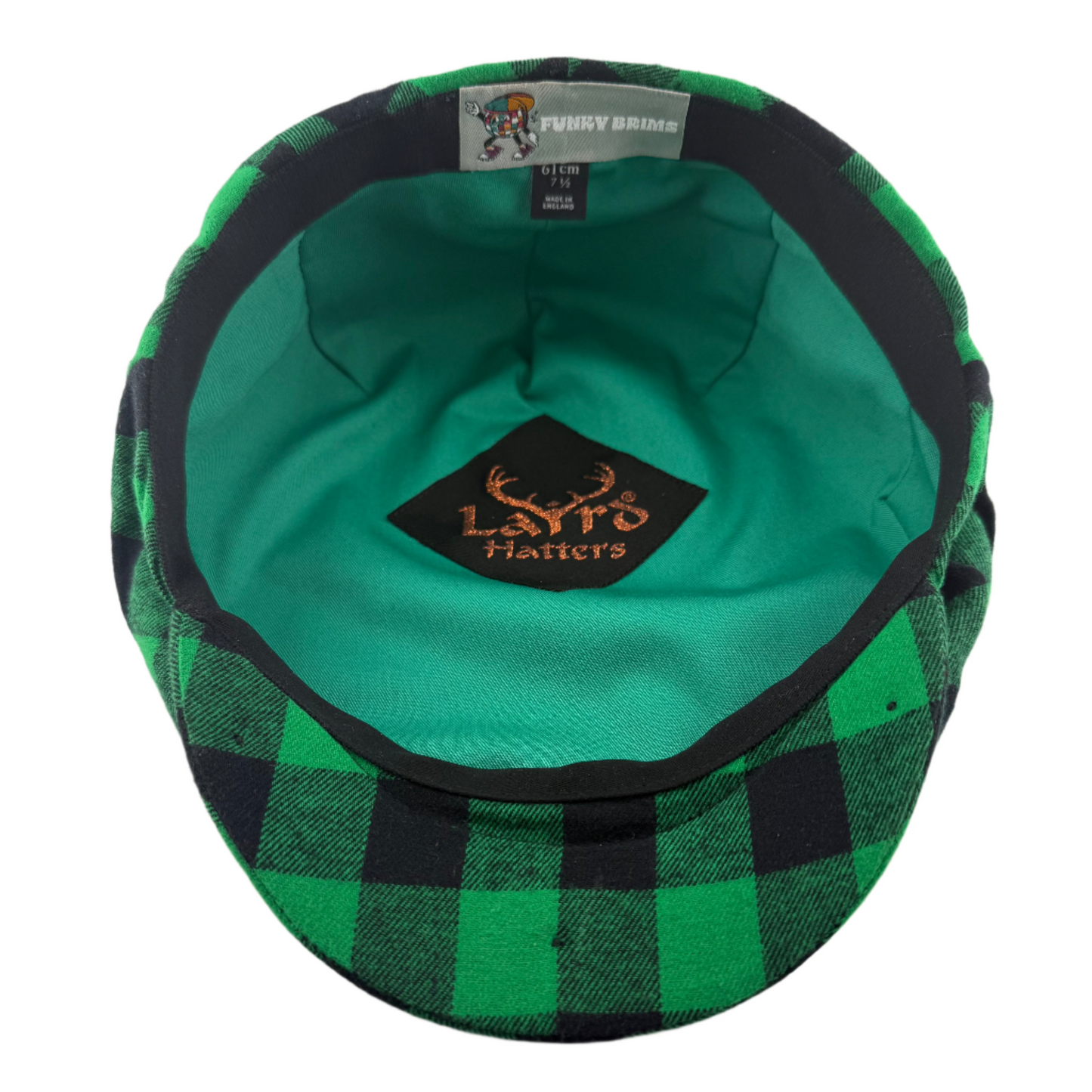 The "Hooligan" - Green Buffalo Plaid Flat Cap - Laird Hatters x FunkyBrims