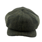 The JP Newsboy Cap Tweed - Green and Black Herringbone by Hanna Hats of Donegal