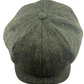 The JP Newsboy Cap Tweed - Green and Black Herringbone by Hanna Hats of Donegal