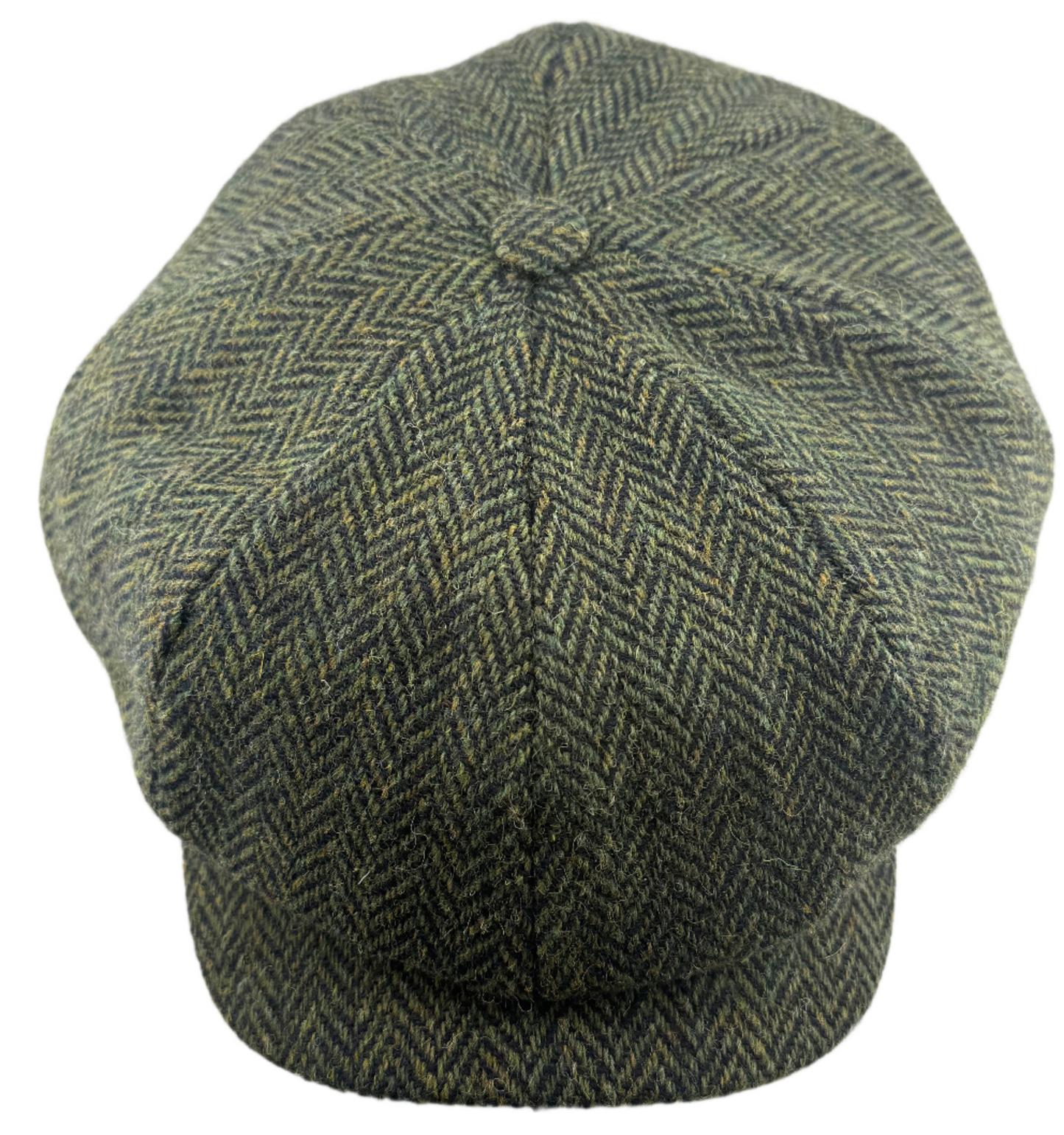 The JP Newsboy Cap Tweed - Green and Black Herringbone by Hanna Hats of Donegal