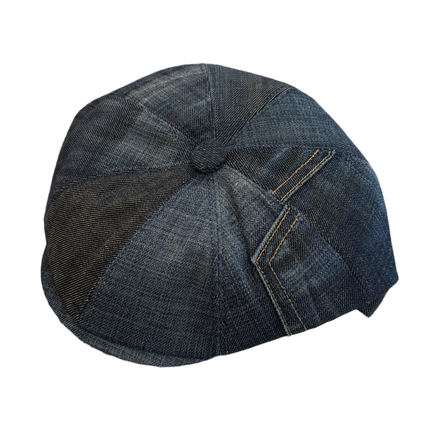 The "Rebel" - Denim Patchwork Newsboy Cap by Hologramme Paris