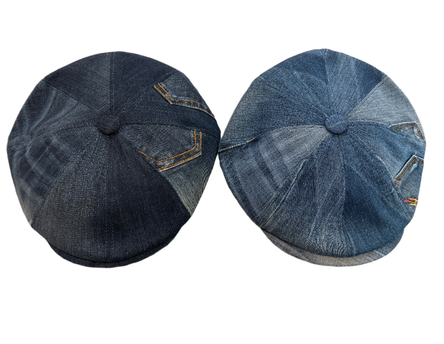 The "Rebel" - Denim Patchwork Newsboy Cap by Hologramme Paris