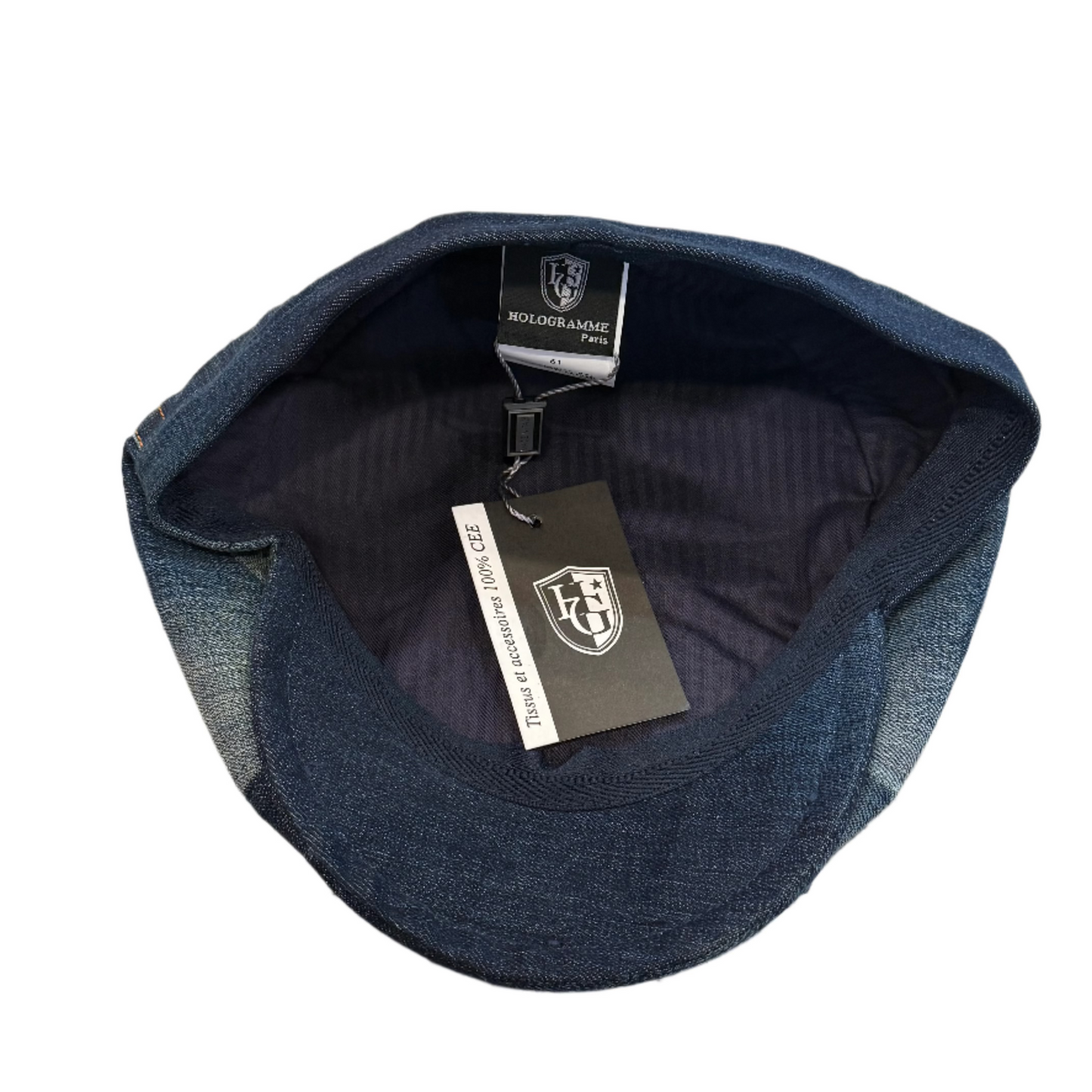 The "Rebel" - Denim Patchwork Newsboy Cap by Hologramme Paris