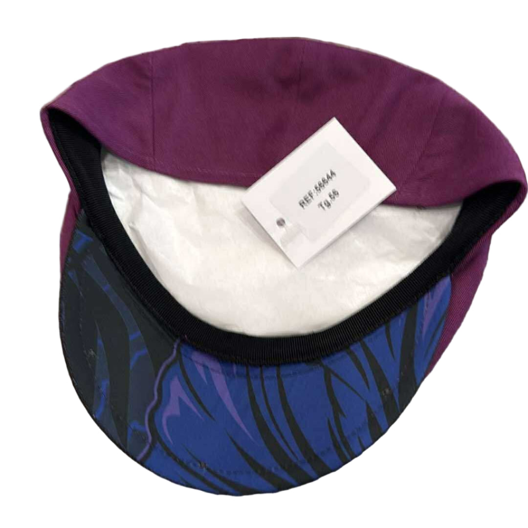 The "Purple Luau" Purple Cotton Flat Cap Hales Speed Shop X FunkyBrims Collab with Cap Pin