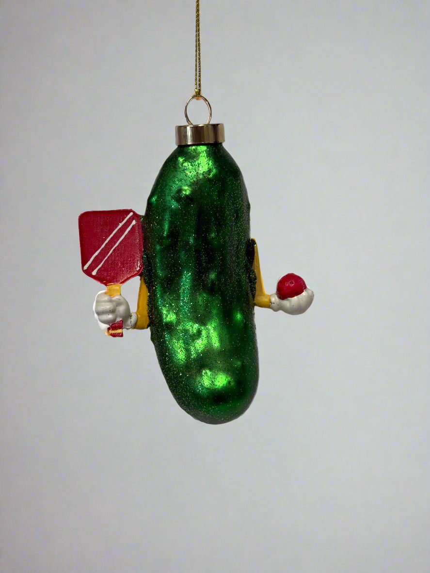 Pickleball Ornament with Glitter