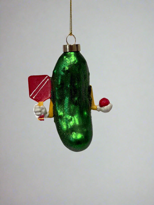 Pickleball Ornament with Glitter