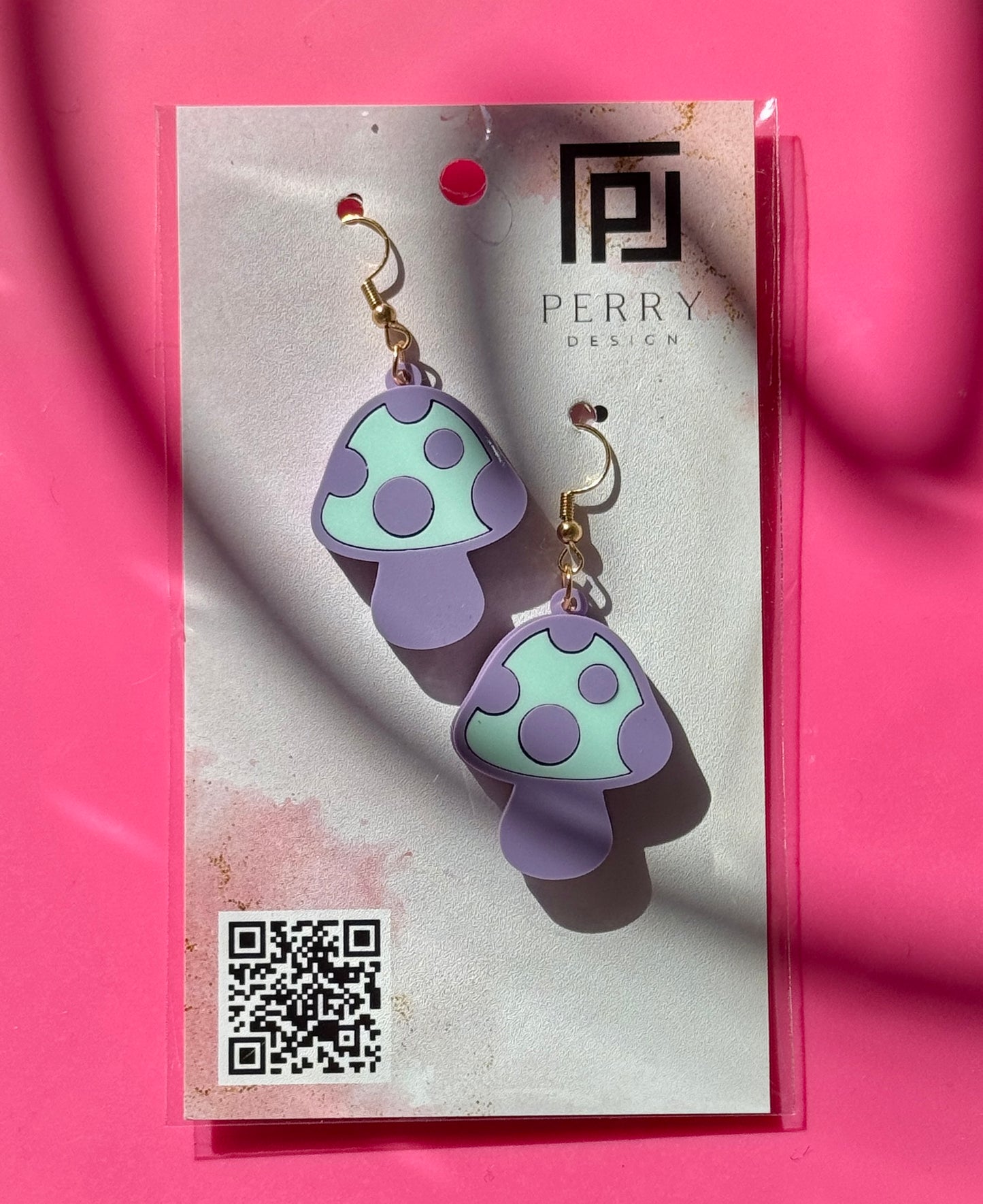 Handmade Purple Shroom Earrings