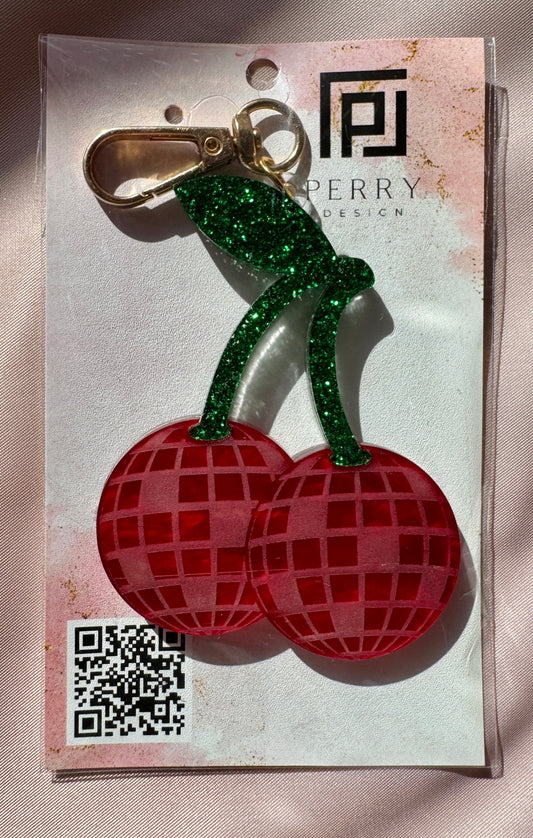 Handmade Disco Cherry Purse Charm