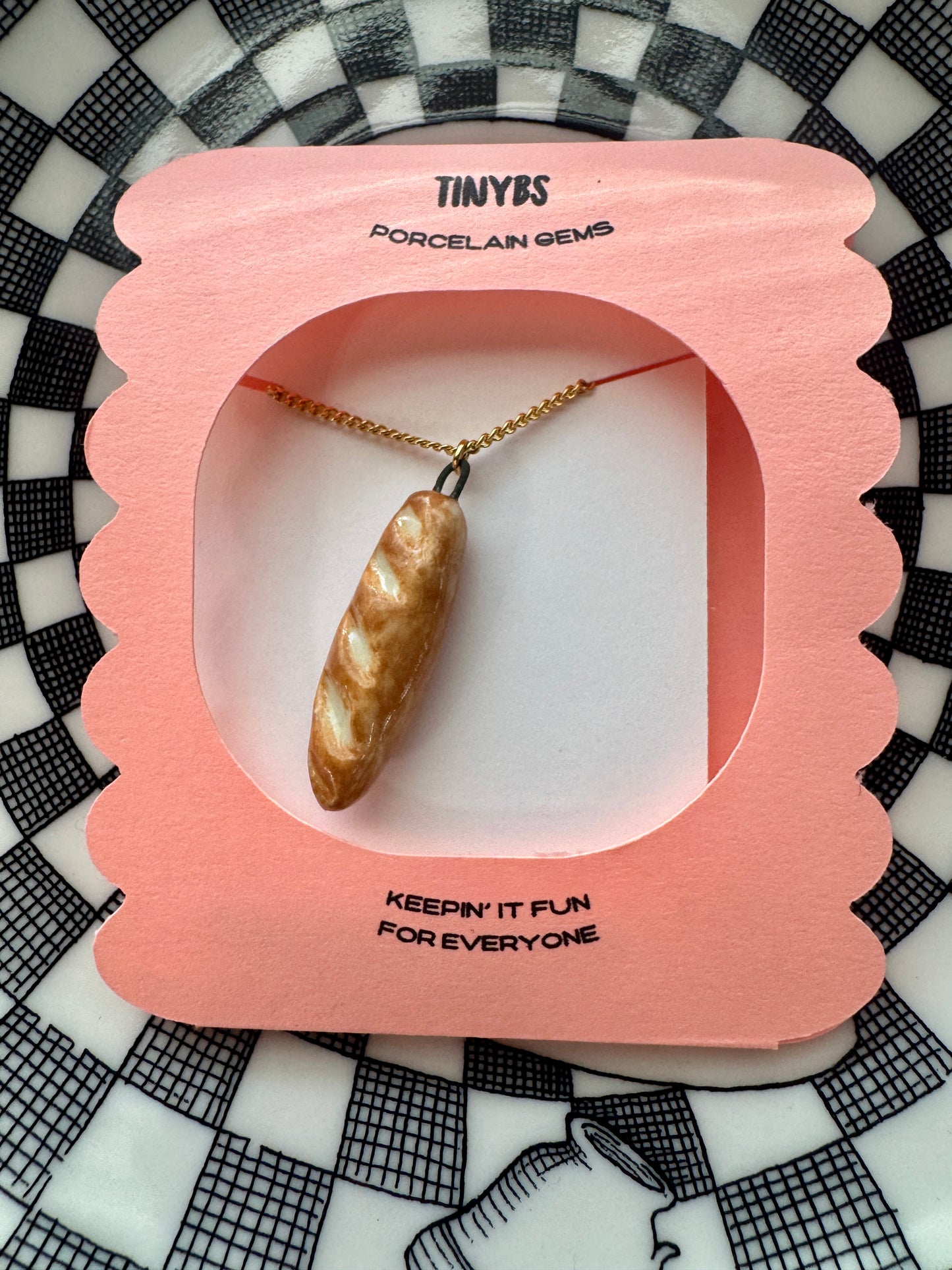 Porcelain Baguette Necklace by TinyBs