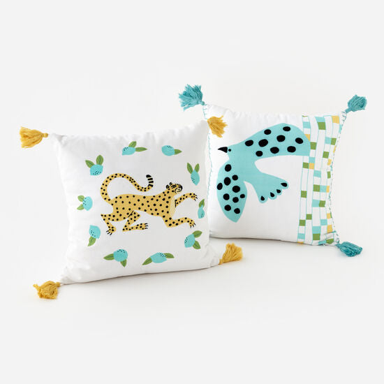 Bird & Leopard Pillows