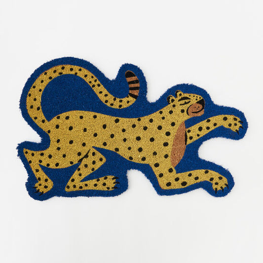 Blue Leopard Doormat