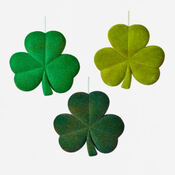 Large Flocked Shamrocks