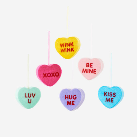 Small Flocked Conversation Hearts