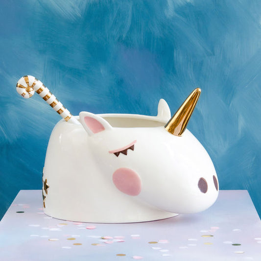 Unicorn Punch Bowl w/Ladle, Ceramic, 14" x 18"