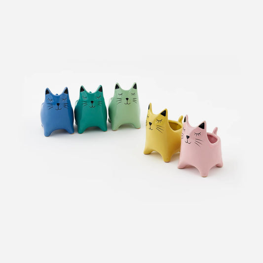 Small Cat Planter in Various Colors
