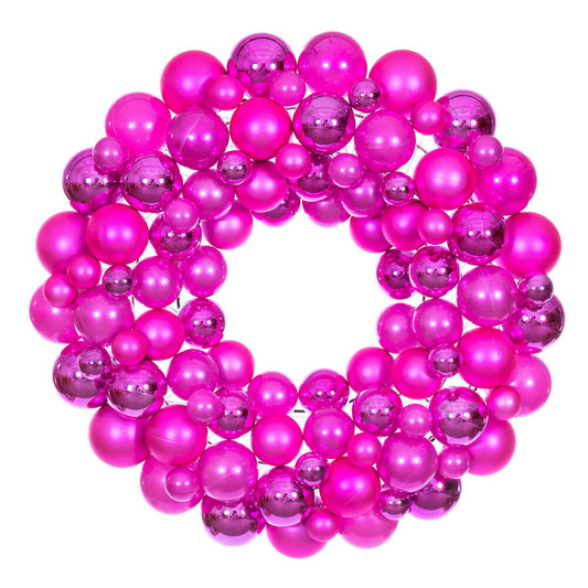 24" Hot Pink Ball Wreath