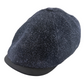 Luxury Deep Blue Italian Leather cap by Alfonso d'Este at FunkyBrims