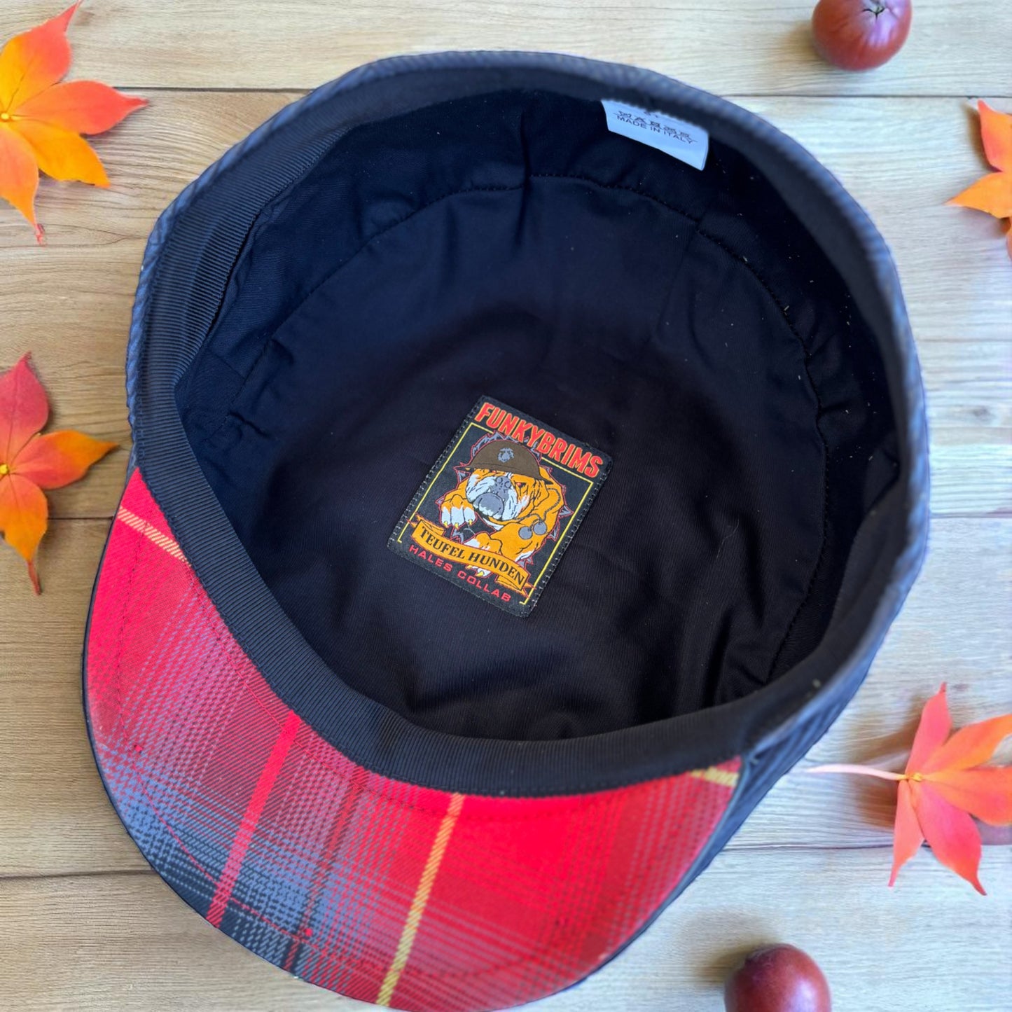 The Teufel Hunden Gunmetal Cord Flat Cap Hales Speed Shop X FunkyBrims Collab with Cap Pin