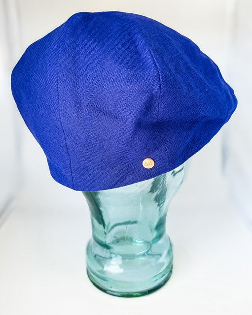 The Purple Linen Flat Cap